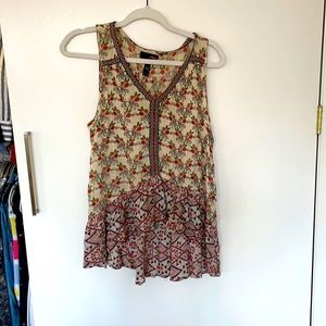 Light and airy floral boho tank